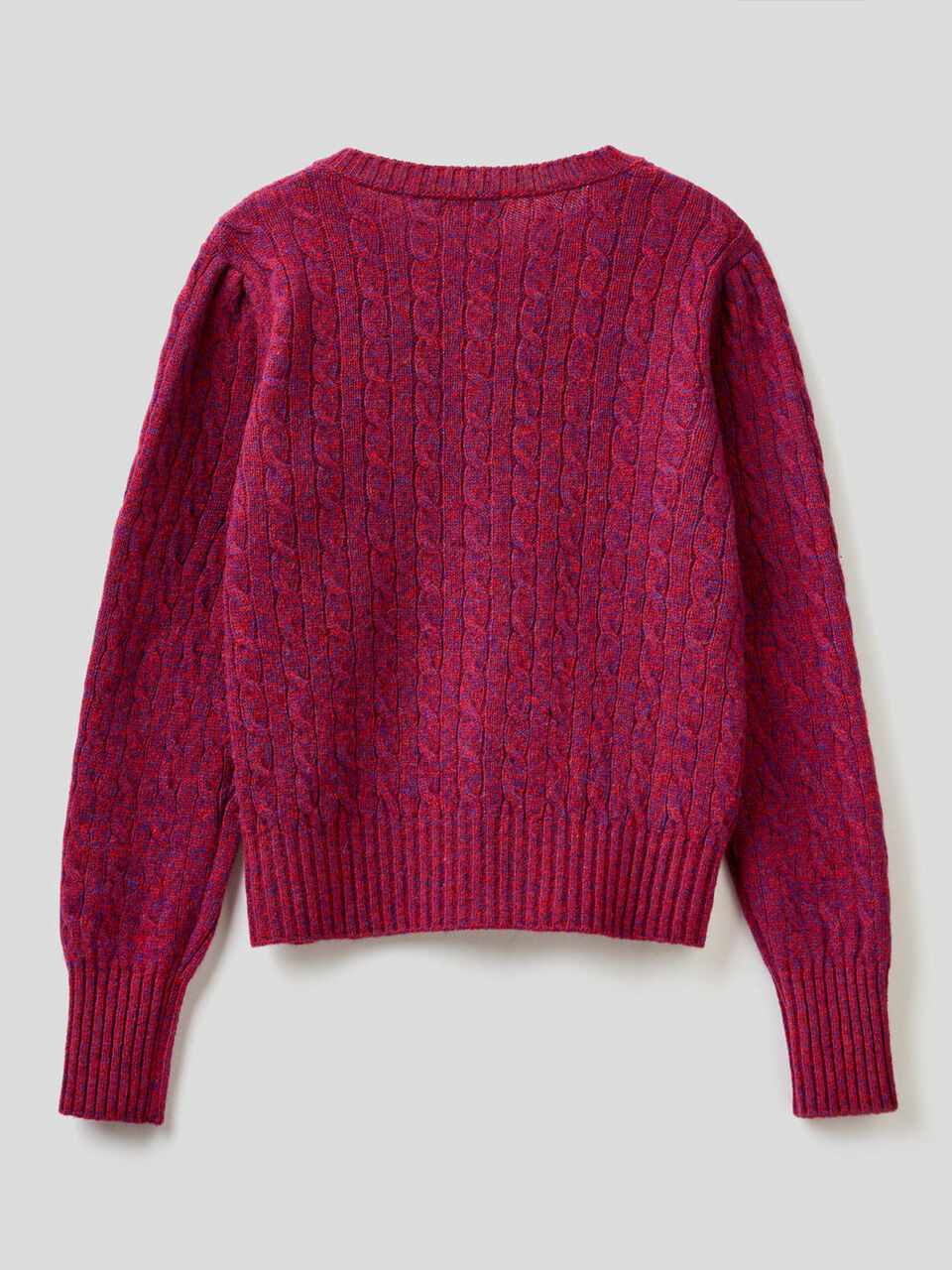 Cárdigan a trenzas en pura lana tricot Shetland image number 2