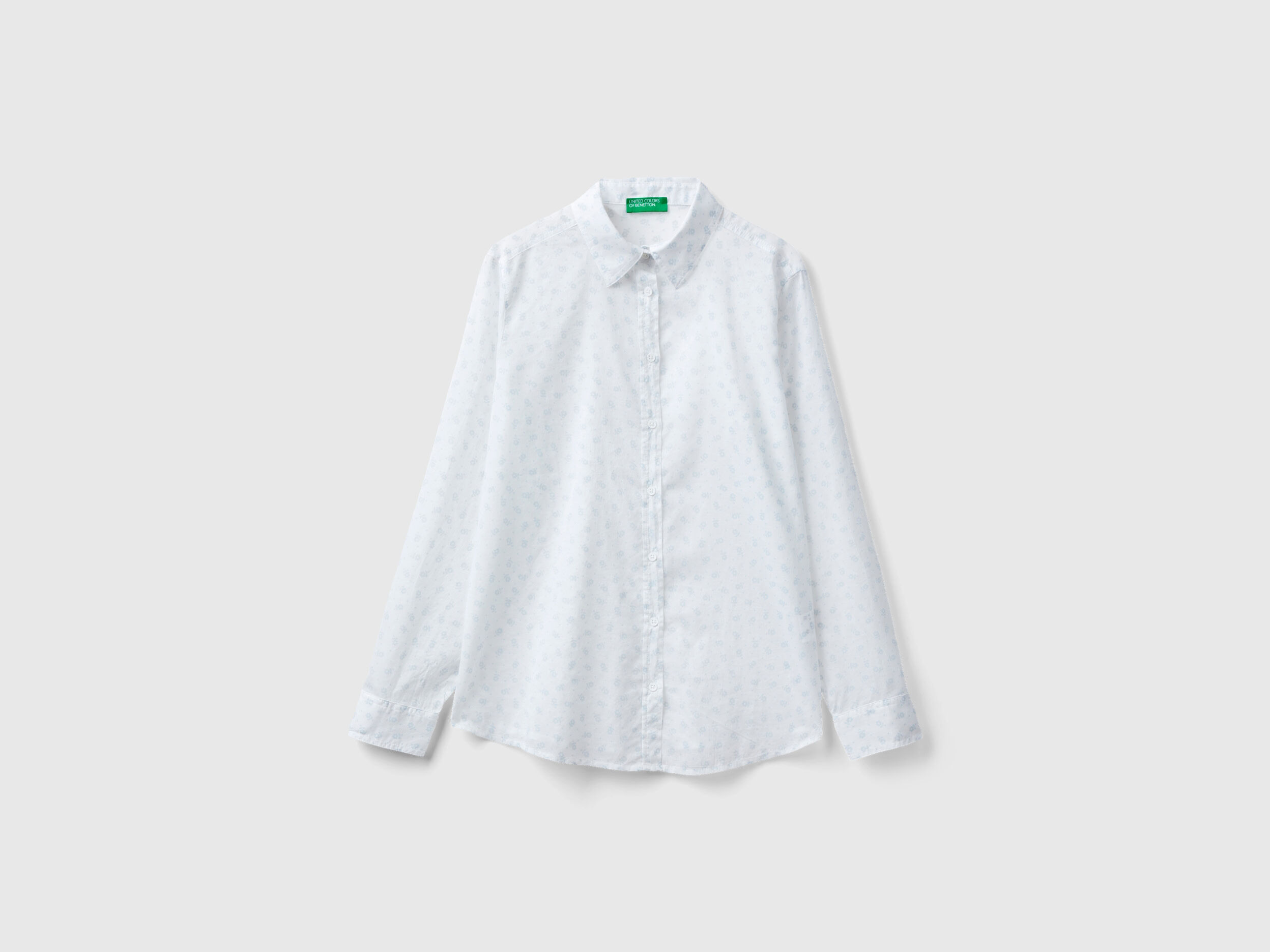 Camisa blanca de flores Blanco Benetton