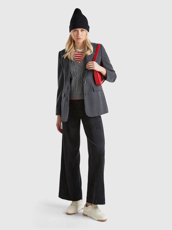 Pantalón evasé de pana Mujer