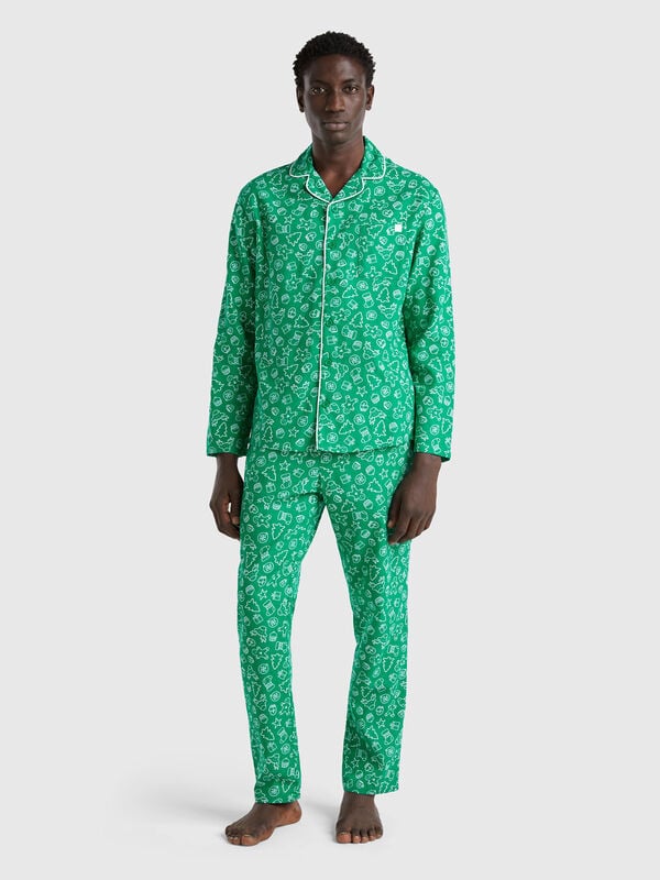 Pijama navideño de franela Hombre
