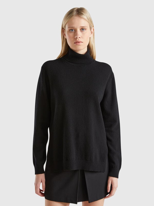 Jersey oversize de cuello cisne de 100 % cachemir Mujer