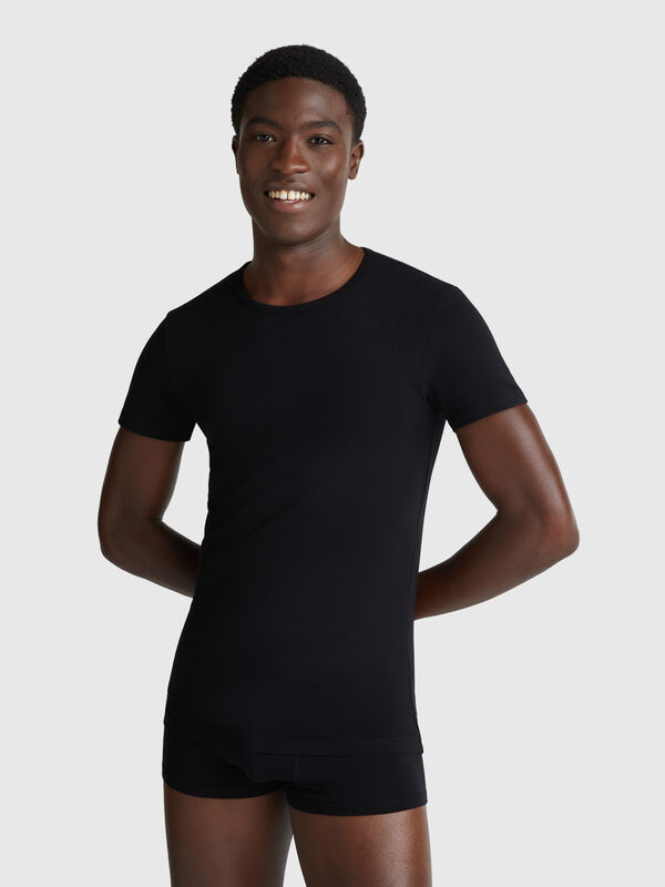 Camiseta de algodón elástico Hombre