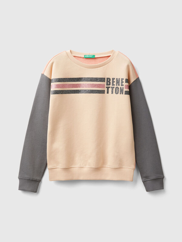 Sudadera de 100 % algodón con logotipo de glitter Niña