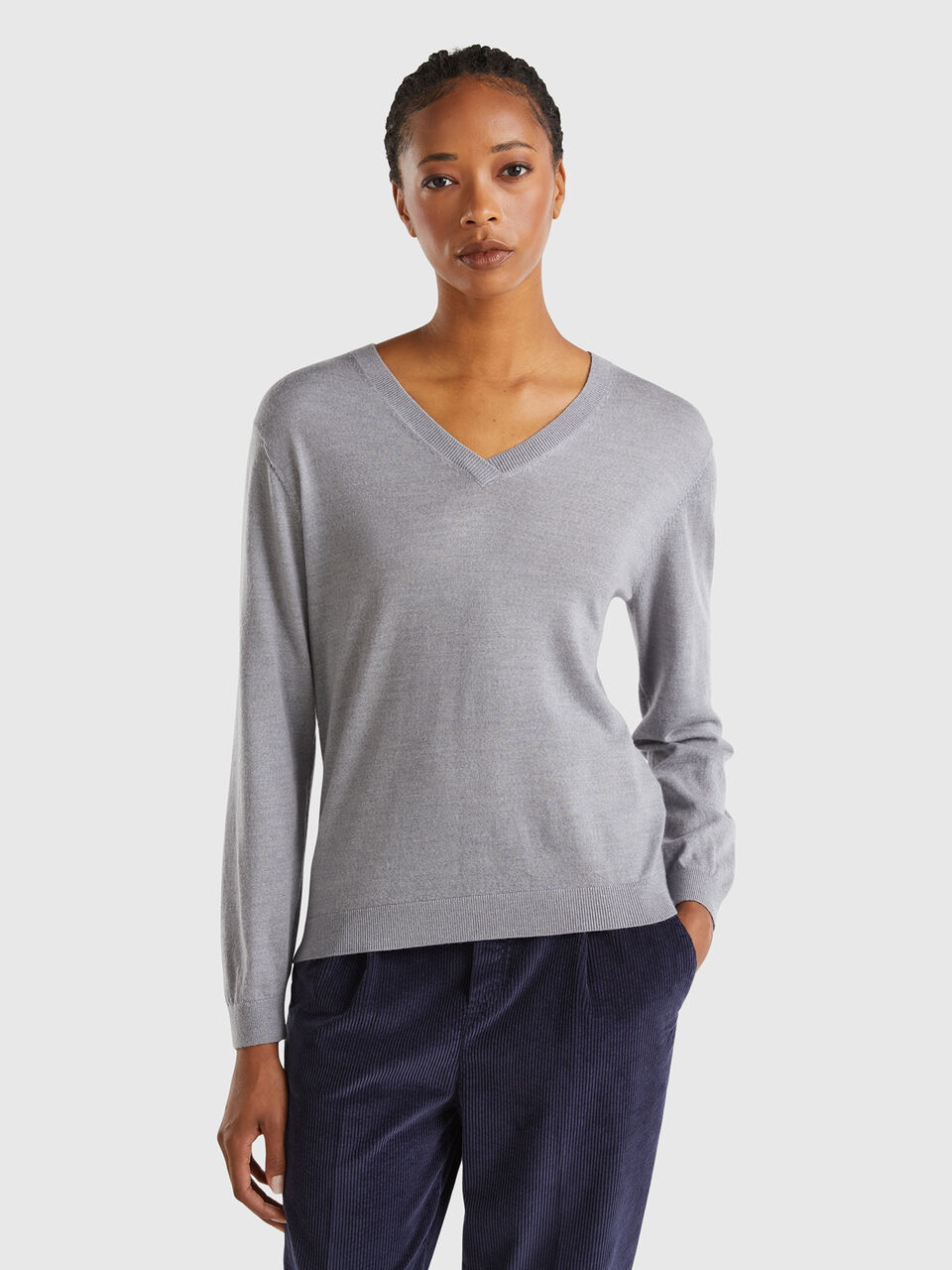 V NECK SWEATER L/S Mujer image number null