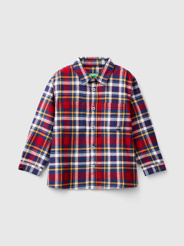 Camisa escocesa de 100 % algodón Niño