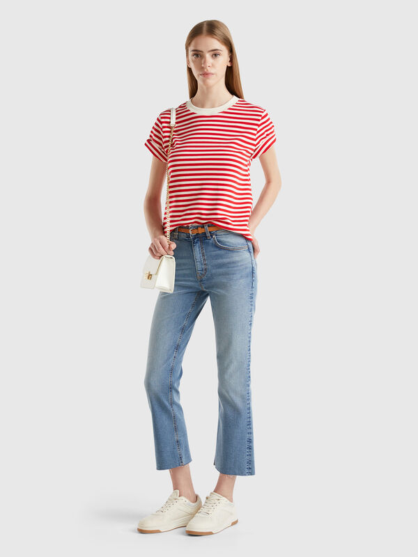 Vaqueros cropped de algodón  Mujer
