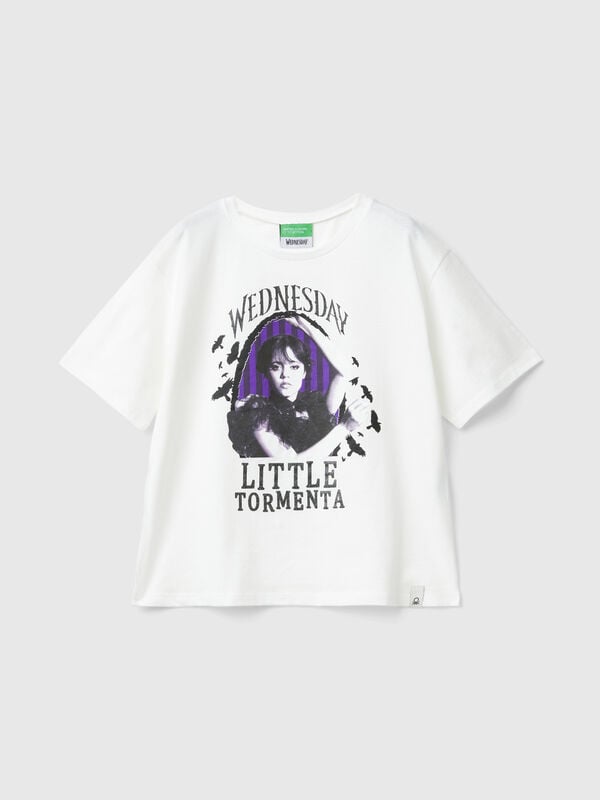 Camiseta blanca de Miércoles Addams Niña