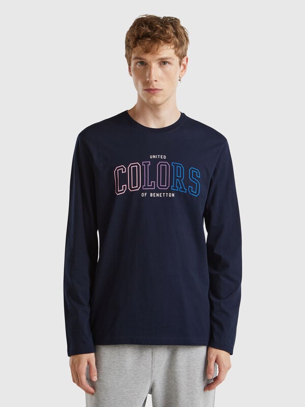 Camiseta de manga larga con estampado de logotipo Hombre