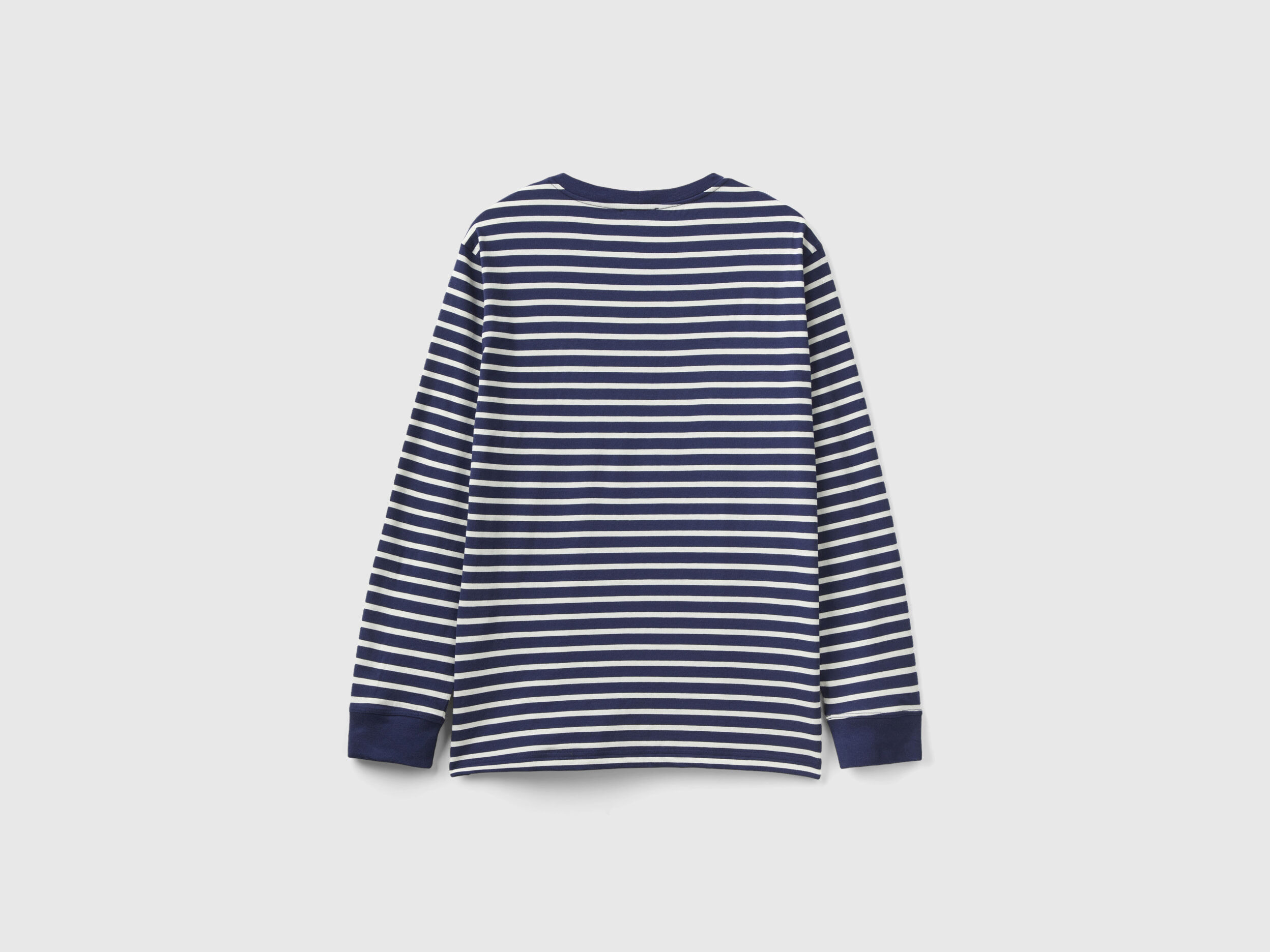 Camiseta de manga larga de rayas Azul Benetton