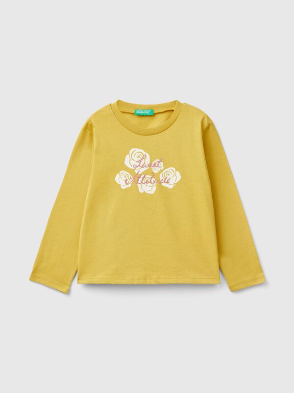 Camiseta con estampado de glitter Niña