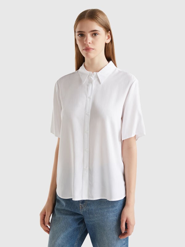 Camisa de manga francesa de viscosa Mujer