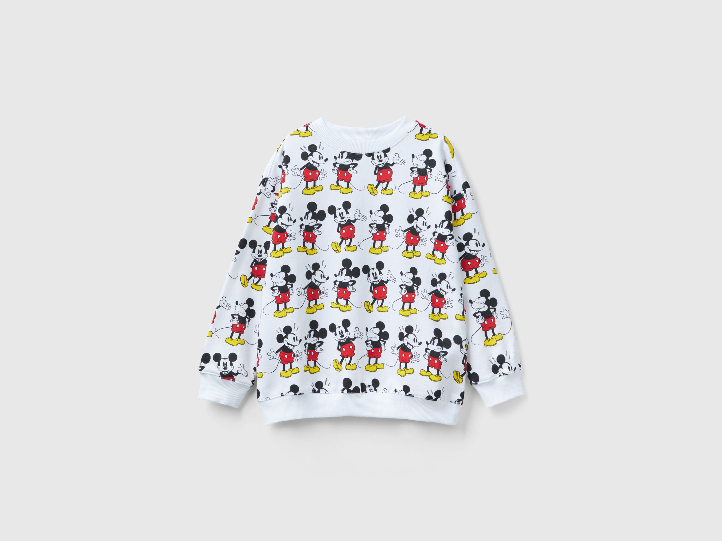 Sudadera blanca con estampado de Mickey Mouse Blanco Benetton