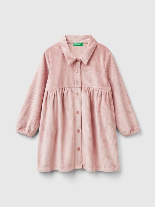 Vestido de chenilla con cuello Niña