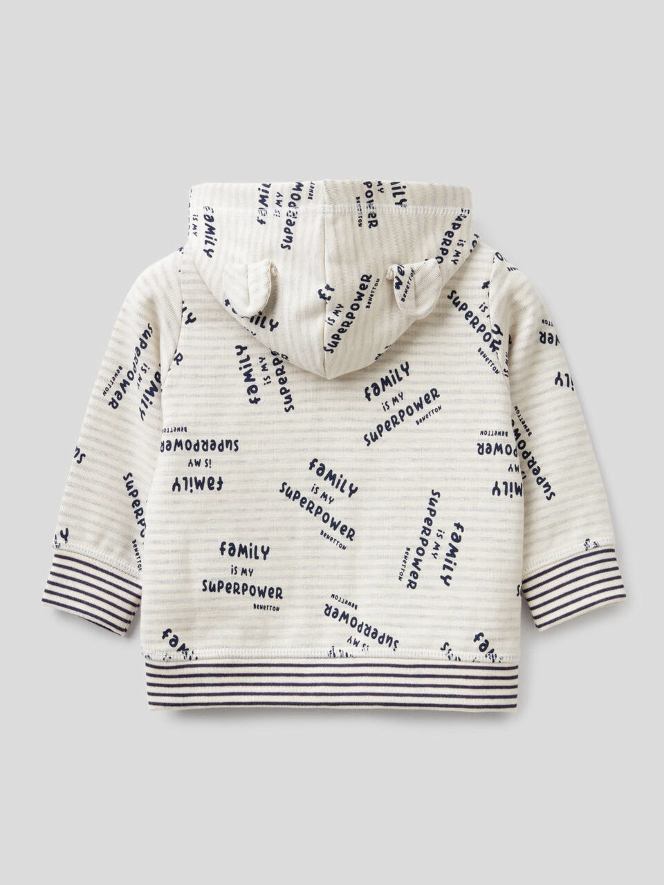 Sudadera de algodón orgánico elástico con capucha image number 2