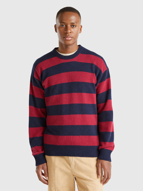 Jersey de rayas de lana mixta Hombre