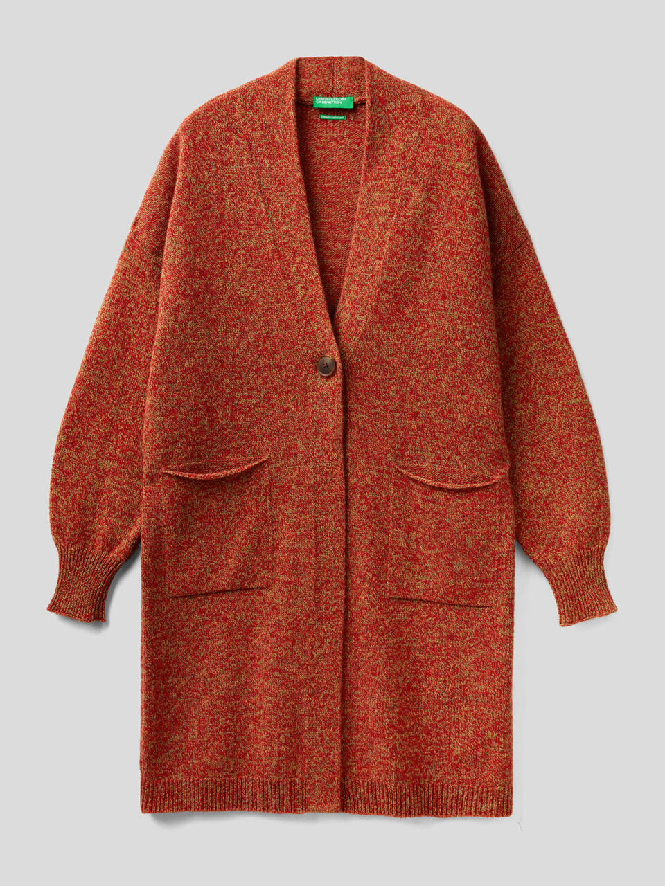 Abrigo de pura lana tricot Shetland image number 1