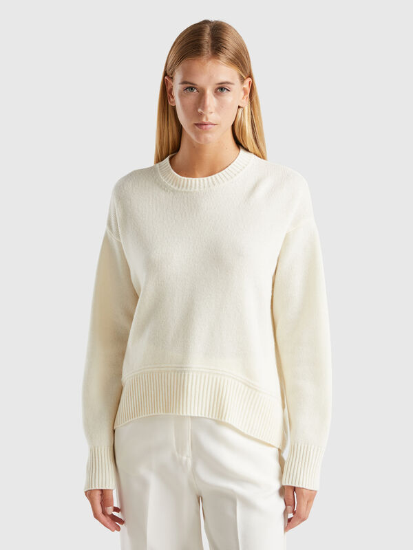 Jersey boxy fit de lana mixta Mujer