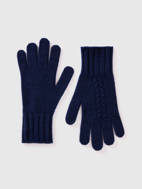Guantes con acabado trenzado Mujer