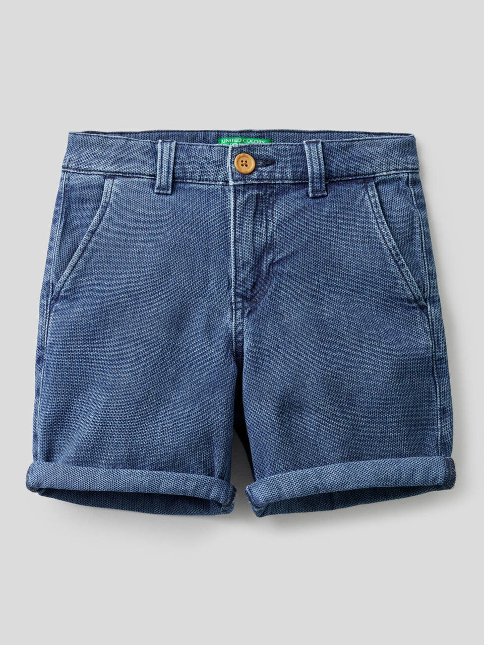 Pantalón corto en denim de algodón elástico image number 1
