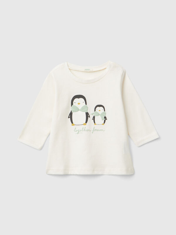 Camiseta con estampado en cálido algodón orgánico Recién nacidos