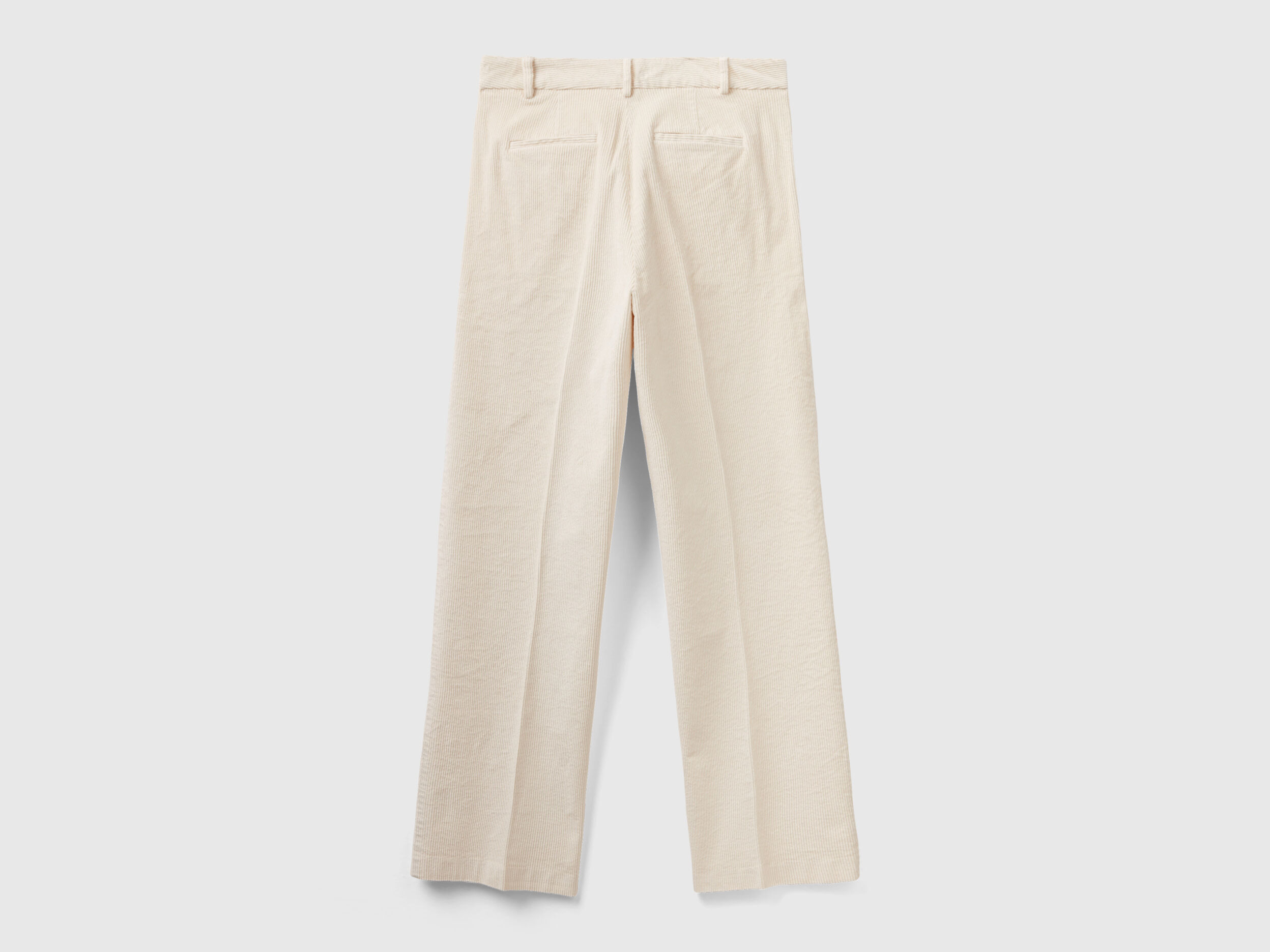 Pantalon recto de pana Blanco Crema Benetton