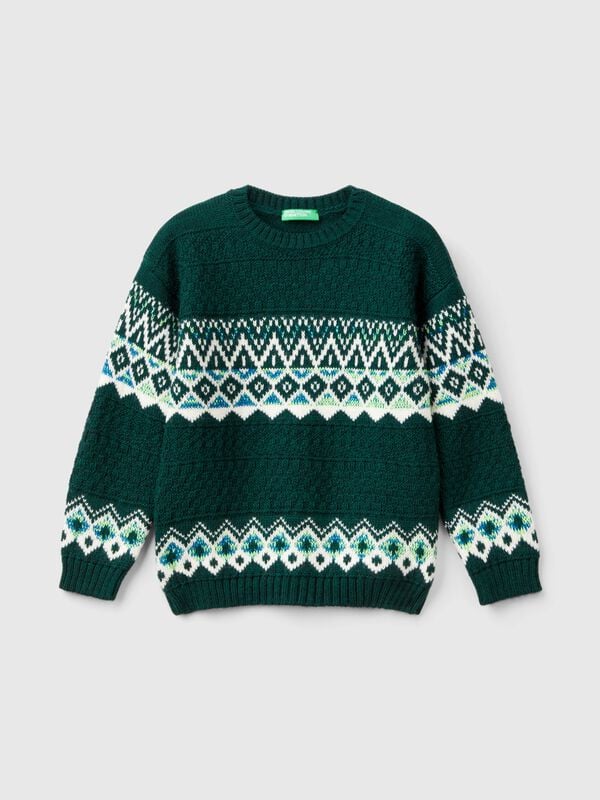 Jersey de jacquard de lana mixta Niño