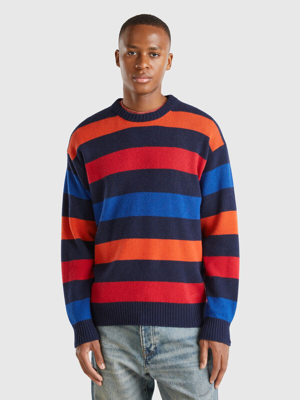 Jersey de rayas de lana mixta Hombre