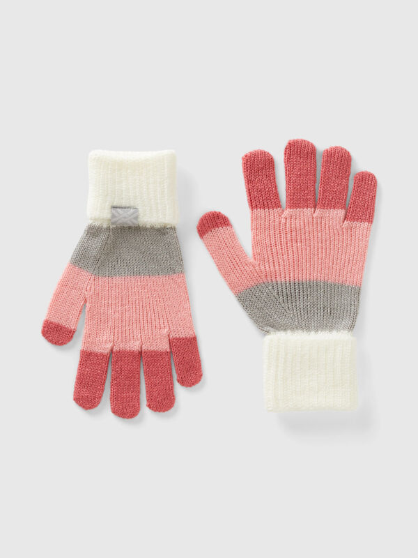 Guantes de rayas multicolores Niño