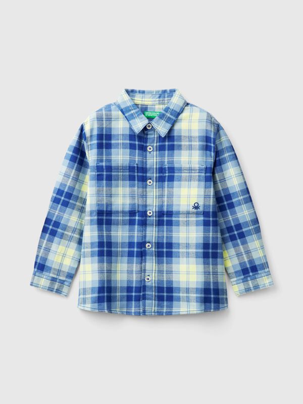 Camisa escocesa de 100 % algodón Niño