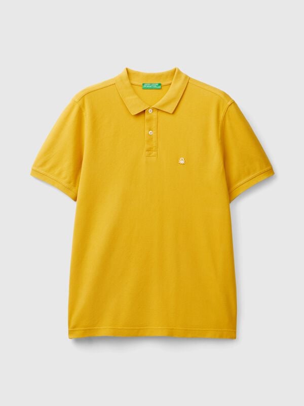 Polo amarillo ocre regular fit Hombre