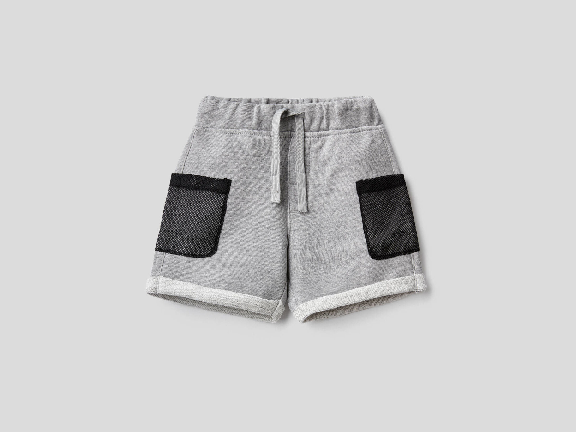 Bermudas de felpa con bolsillos de rejilla image number null