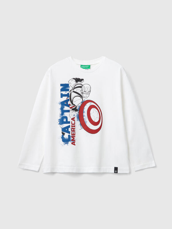 Camiseta ©Marvel blanca del Capitán América Niño