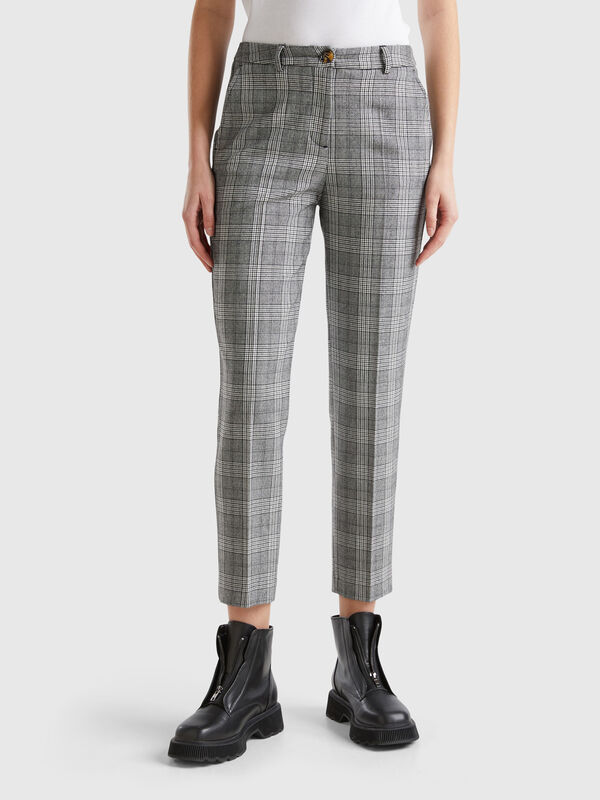Pantalón Príncipe de Gales de franela Pantalón Príncipe de Gales de franela Mujer