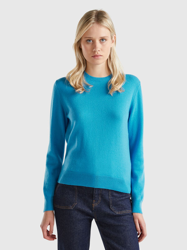 Jersey azul claro de 100 % cachemir Mujer