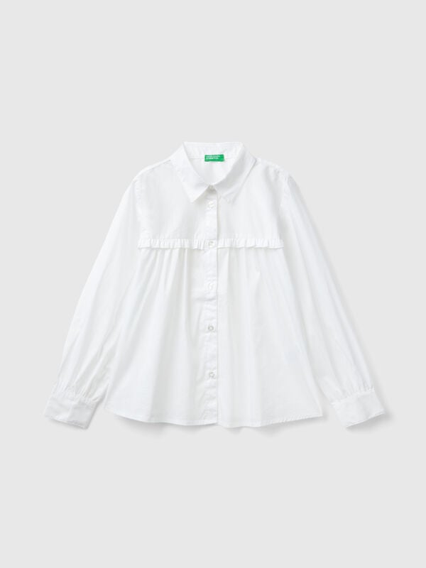 Camisa con volantes en el canesú Niña