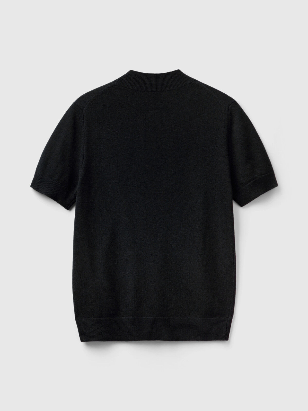 Jersey negro de manga corta de cachemir mixto Negro Benetton