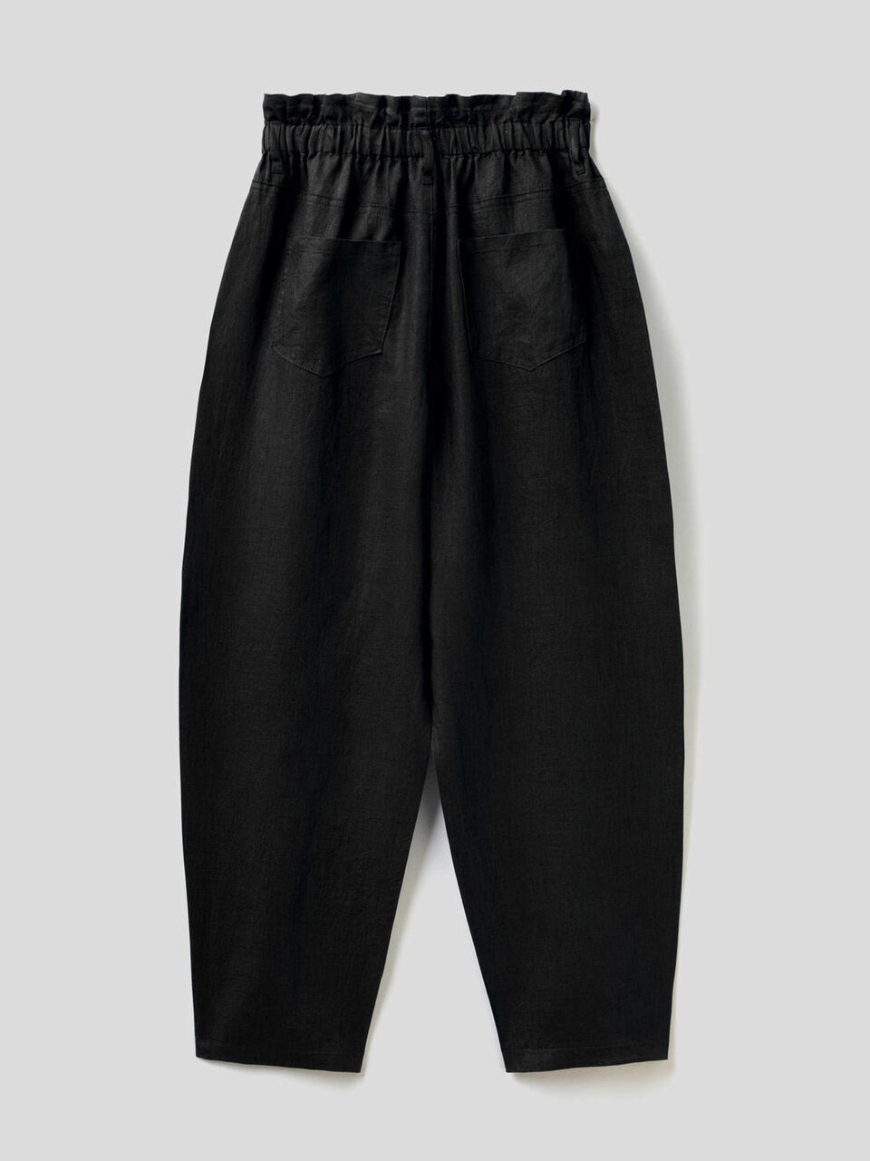 Pantalón de 100% lino con cintura fruncida image number 2