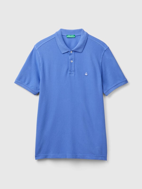 Polo azul bígaro regular fit Hombre