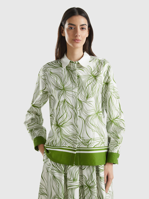 Camisa estampada de viscosa sostenible Mujer