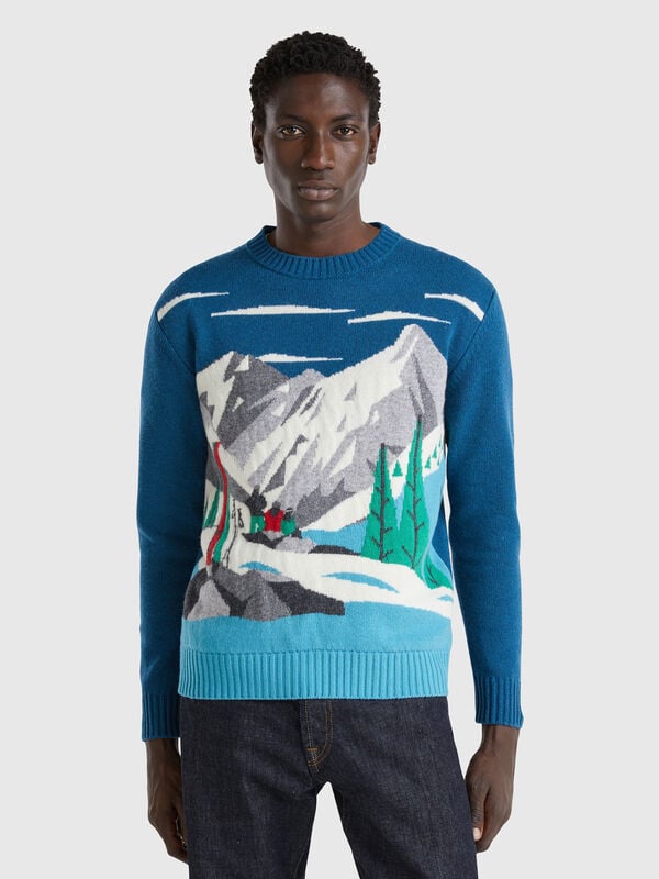 Jersey con estampado de esquí Hombre