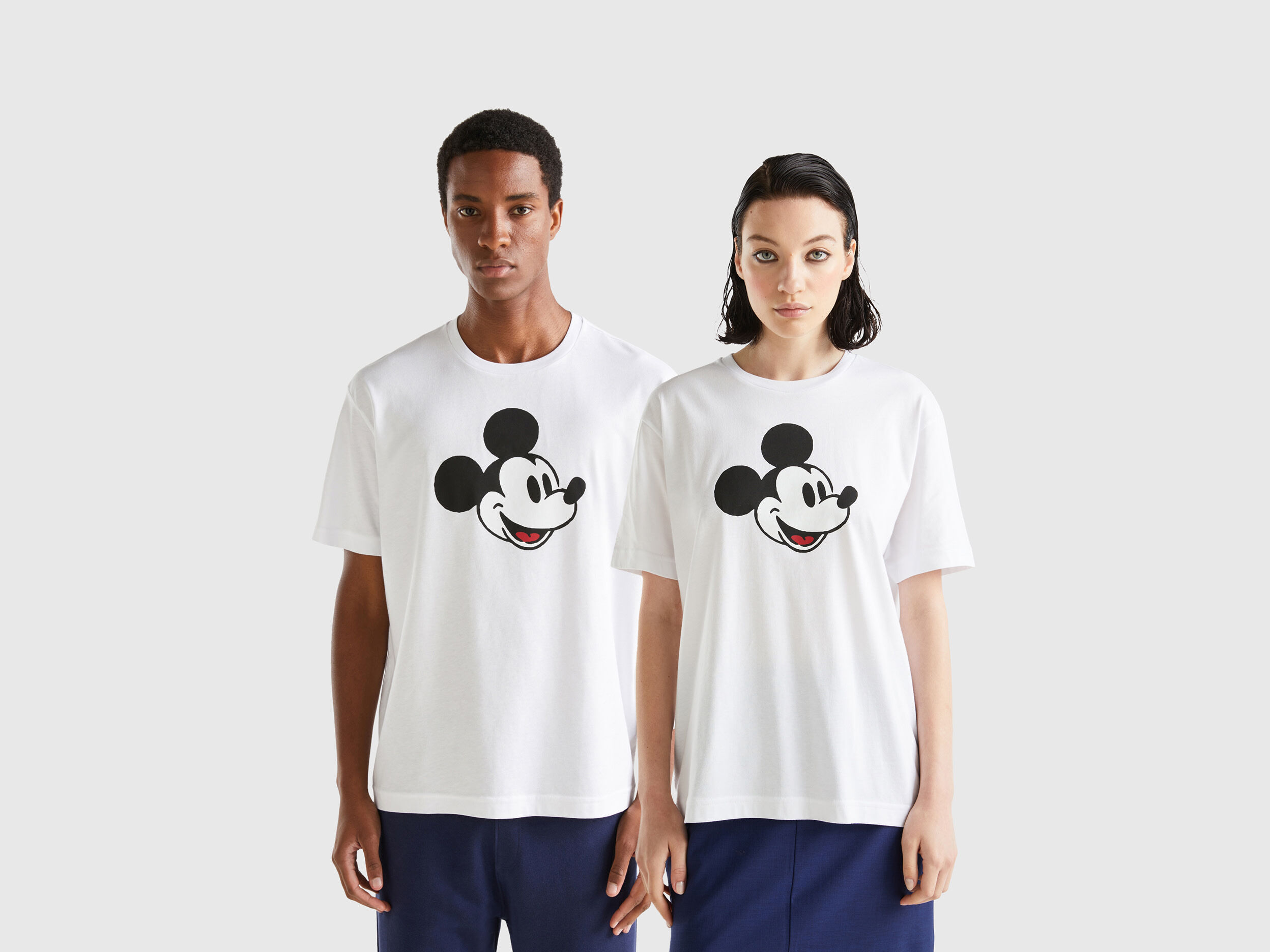Camiseta blanca de Mickey Mouse Blanco Benetton