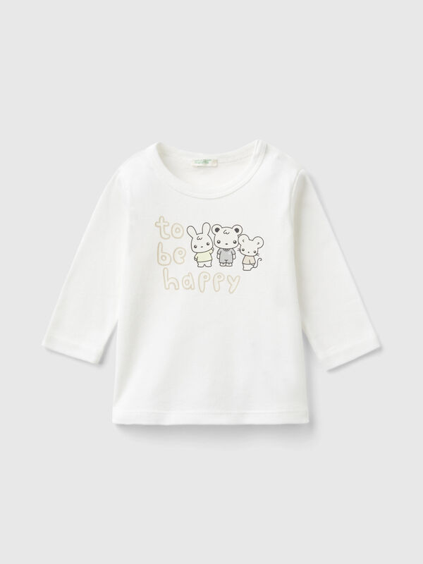 Camiseta de manga larga de 100 % algodón orgánico Recién nacidos