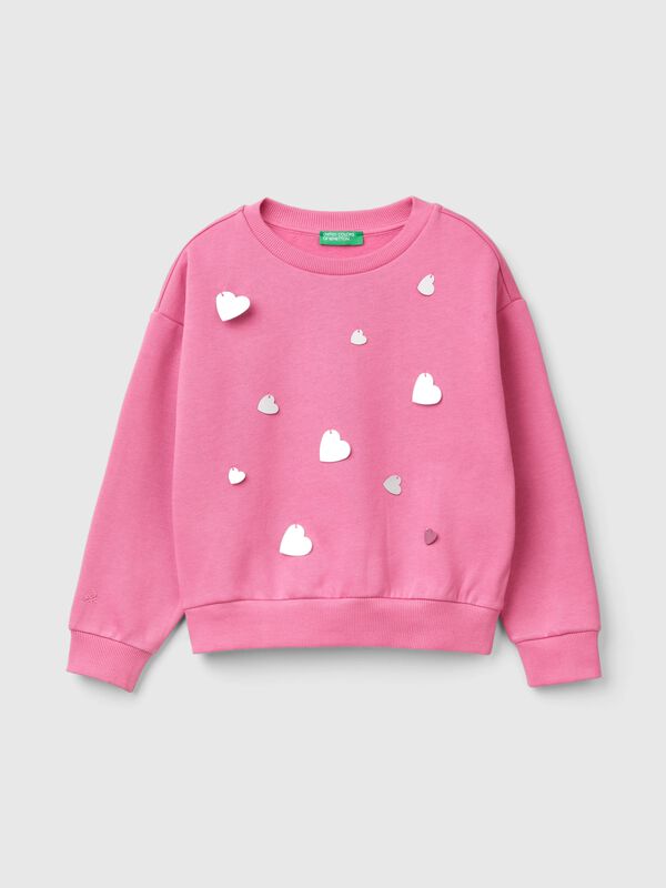 Sudadera con lentejuelas de corazón Niña
