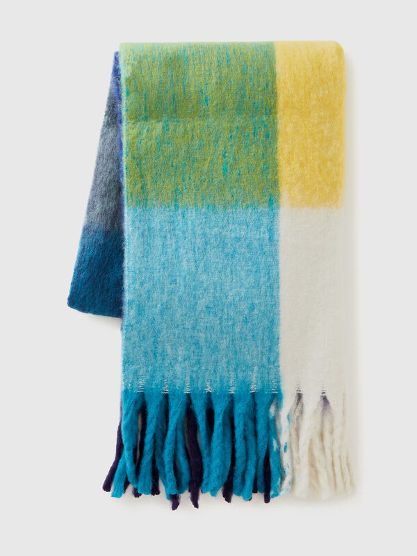 Bufanda oversize de cuadros Mujer