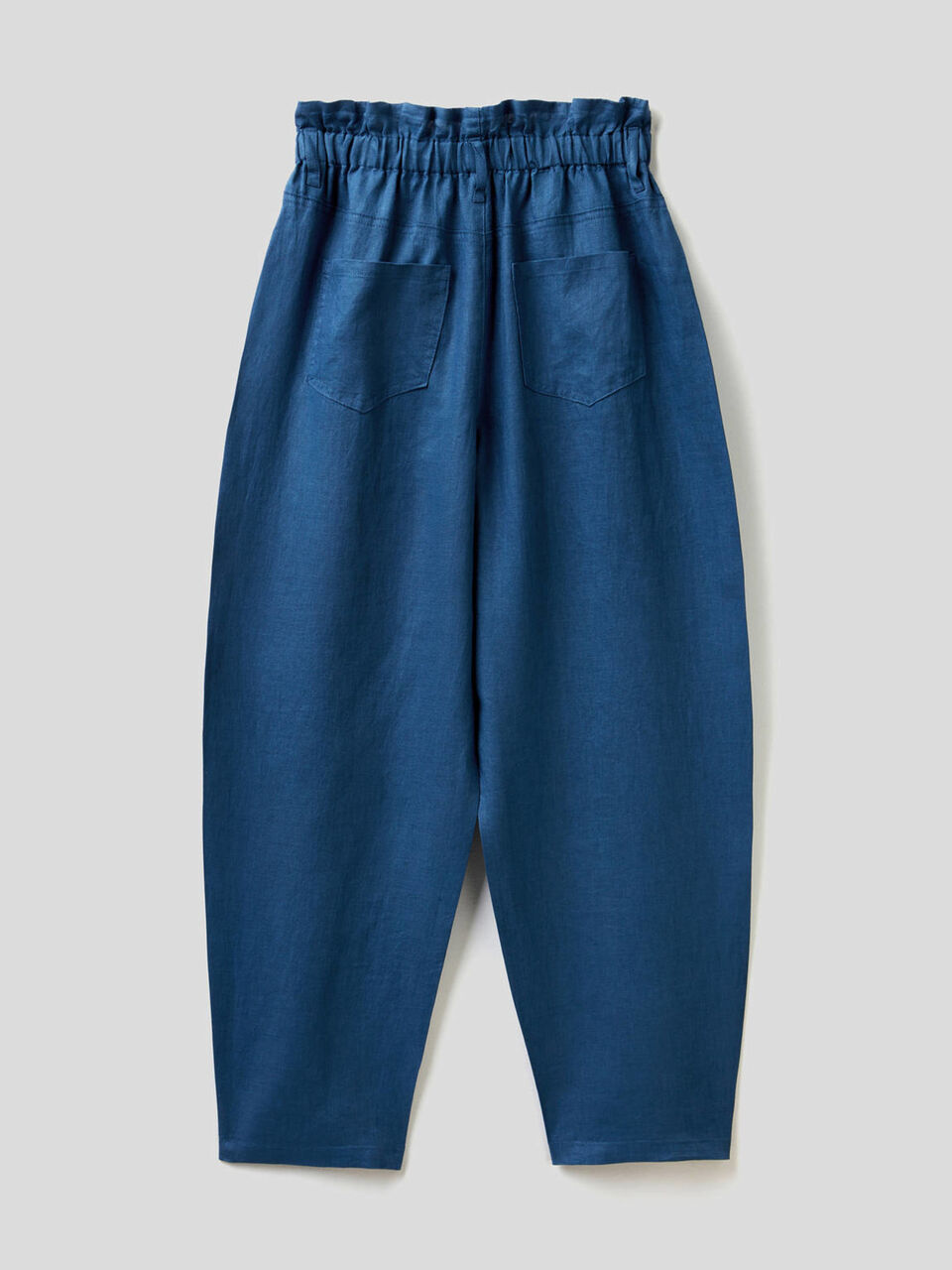 Pantalón de 100% lino con cintura fruncida image number 2