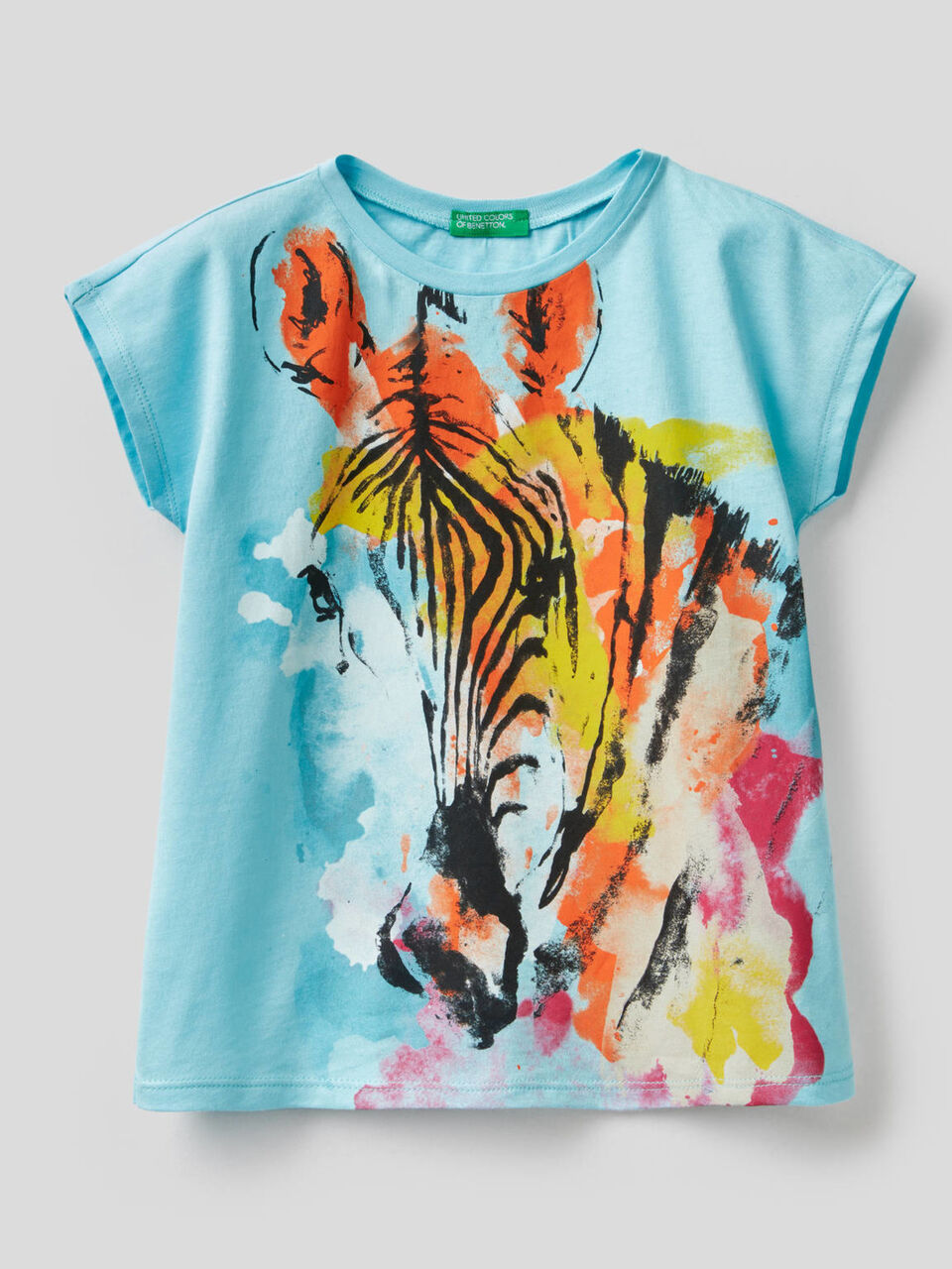Camiseta con estampado de cebra multicolor image number 1