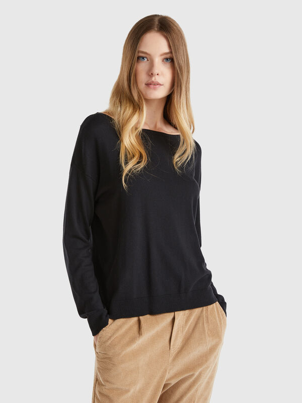 Jersey con escote barco Mujer