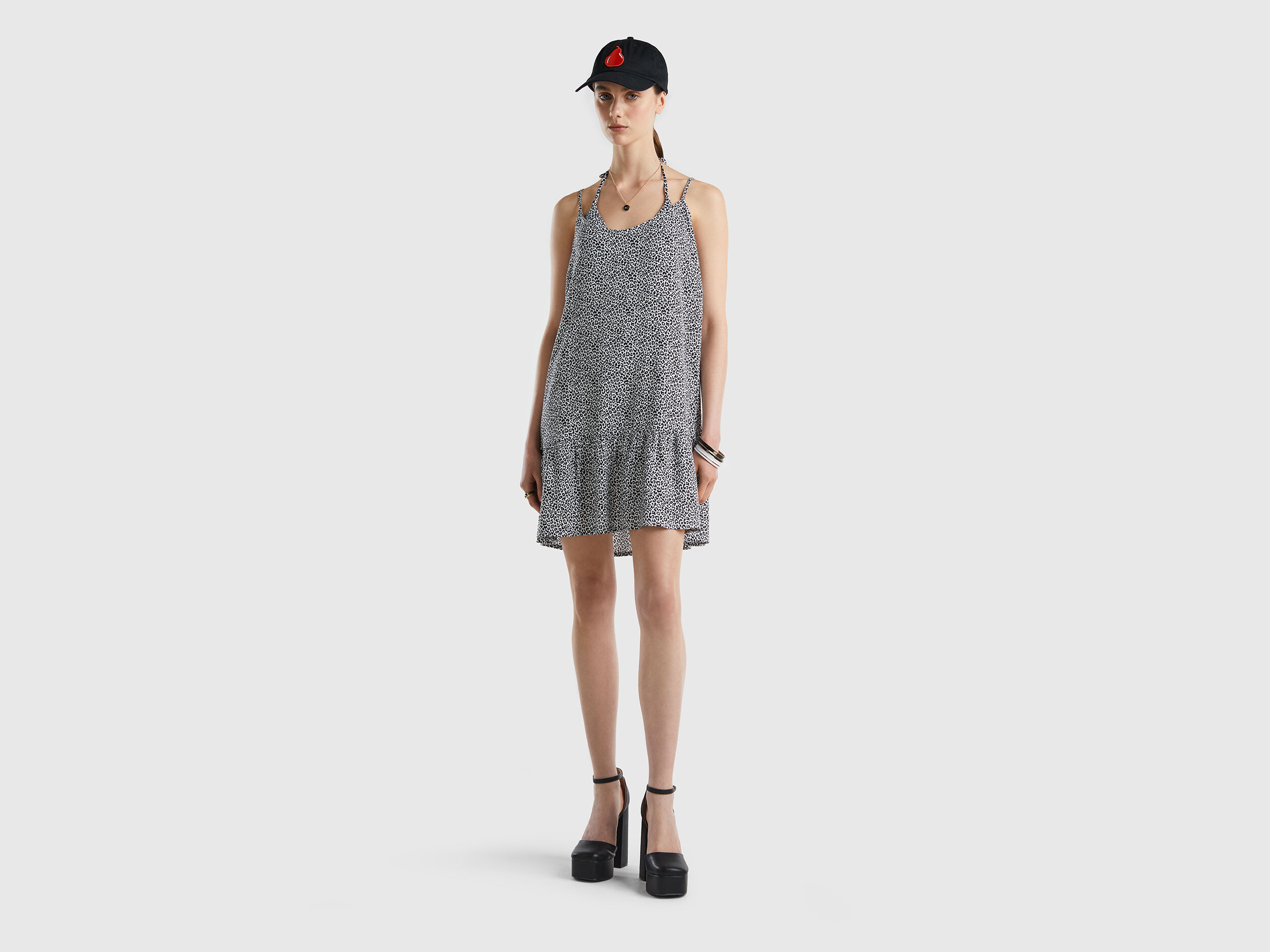 Vestido animal print shop blanco y negro