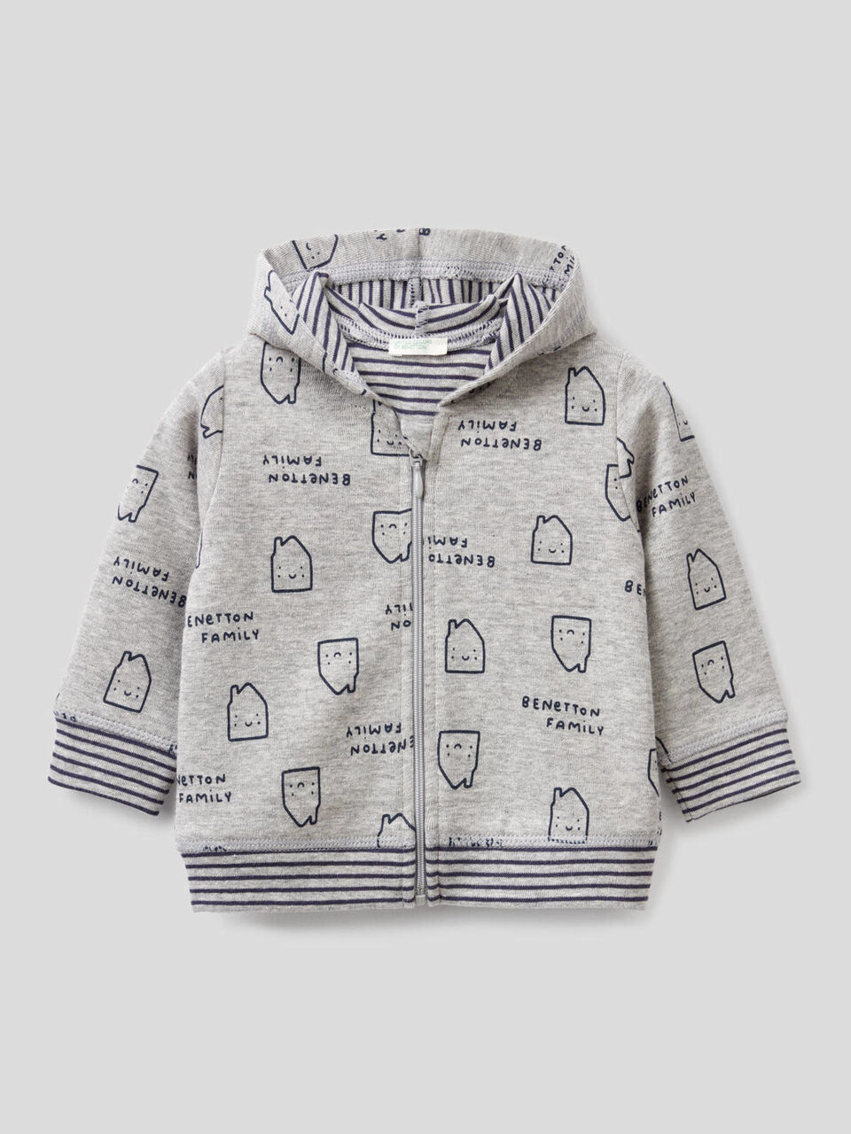 Sudadera de algodón orgánico elástico con capucha image number 1