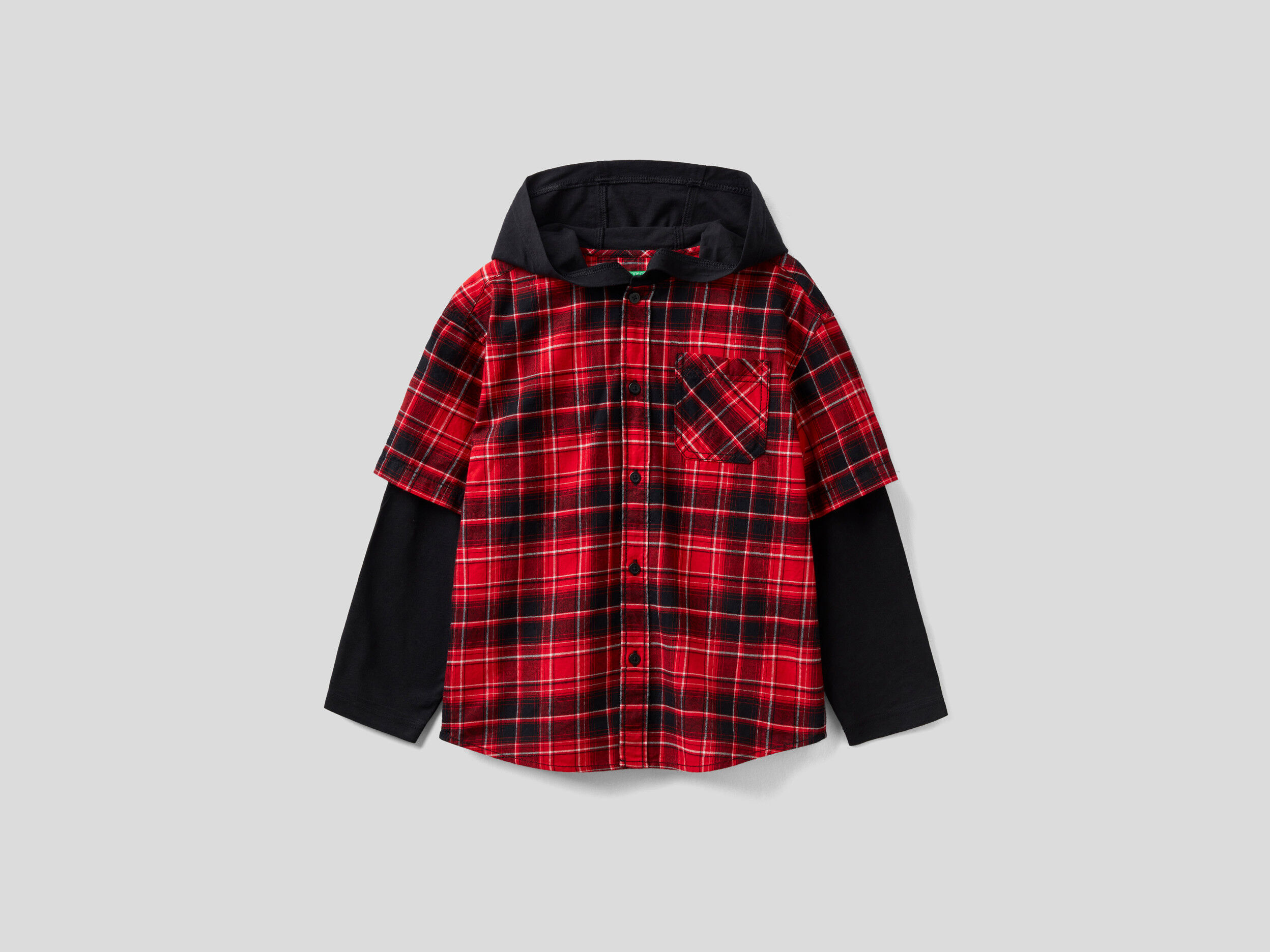 Camisa a 2025 cuadros con capucha